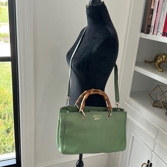 Gucci Handbags - Gucci leather Bamboo 2 way bag